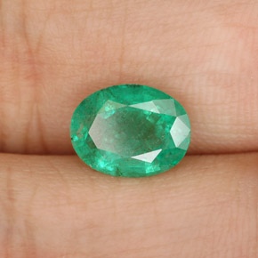 Esmeralda verde natural de 1,54 ct, corte óvalo, SI-I1
