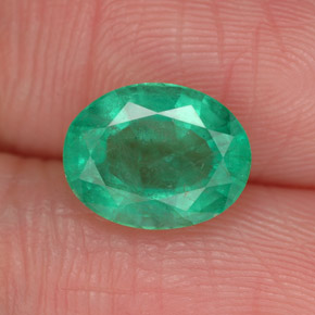 Esmeralda verde natural de 1,87 ct, corte óvalo, SI