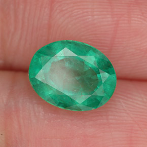 Esmeralda verde natural de 1,87 ct, corte óvalo, SI