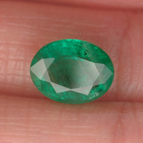 Esmeralda verde natural de 1,78 ct, corte óvalo, SI-I1