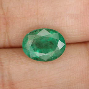 Esmeralda verde natural de 1,61 ct, corte óvalo, SI-I1