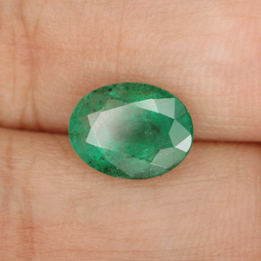 Esmeralda verde natural de 1,61 ct, corte óvalo, SI-I1