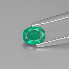 Esmeralda verde natural de 0,33 ct, corte óvalo, SI