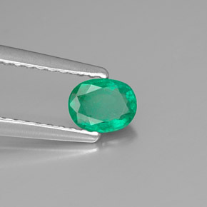 Esmeralda verde natural de 0,33 ct, corte óvalo, SI