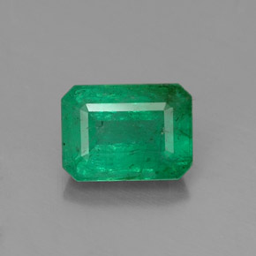 Esmeralda verde natural de 0,98 ct, corte esmeralda, SI-I1