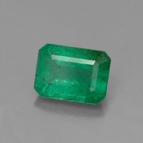 Esmeralda verde natural de 0,98 ct, corte esmeralda, SI-I1