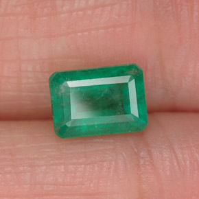 Esmeralda verde natural de 1,18 ct, corte esmeralda, SI-I1
