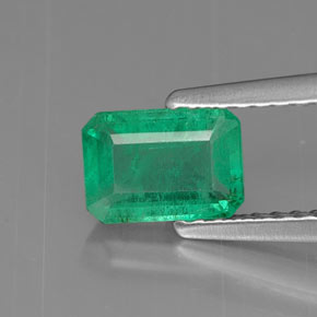 Esmeralda verde natural de 0,75 ct, corte esmeralda, SI-I1