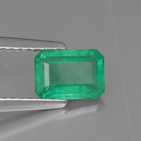 Esmeralda verde natural de 0,75 ct, corte esmeralda, SI-I1