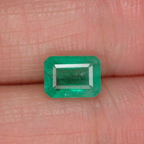 Esmeralda verde natural de 1,07 ct, corte esmeralda, SI-I1