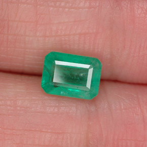 Esmeralda verde natural de 1,07 ct, corte esmeralda, SI-I1