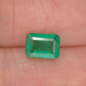 Esmeralda verde natural de 0,86 ct, corte esmeralda, SI-I1