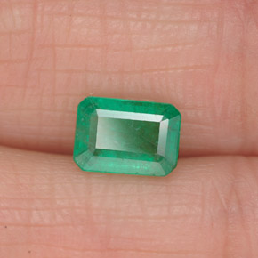 Esmeralda verde natural de 0,86 ct, corte esmeralda, SI-I1