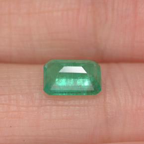 Esmeralda verde natural de 0,86 ct, corte esmeralda, SI-I1