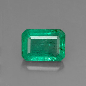 Esmeralda verde natural de 0,96 ct, corte esmeralda, SI-I1