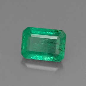 Esmeralda verde natural de 0,96 ct, corte esmeralda, SI-I1