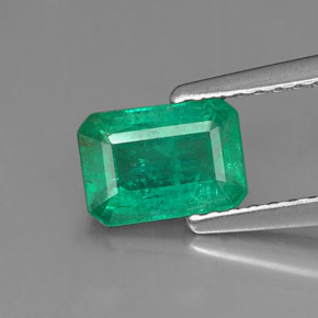 Esmeralda verde natural de 0,79 ct, corte esmeralda, SI-I1