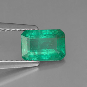 Esmeralda verde natural de 0,79 ct, corte esmeralda, SI-I1