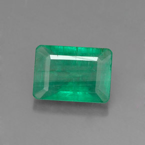 Esmeralda verde natural de 0,97 ct, corte esmeralda, SI-I1