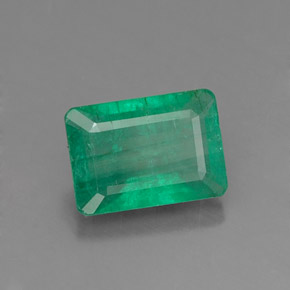 Esmeralda verde natural de 0,97 ct, corte esmeralda, SI-I1