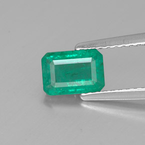 Esmeralda verde natural de 0,91 ct, corte esmeralda, SI