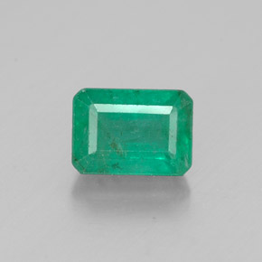 Esmeralda verde natural de 1,27 ct, corte esmeralda, SI-I1
