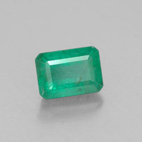 Esmeralda verde natural de 1,27 ct, corte esmeralda, SI-I1