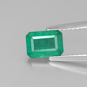 Esmeralda verde natural de 0,77 ct, corte esmeralda, SI-I1