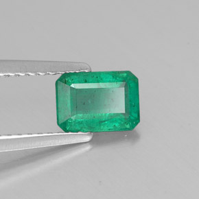 Esmeralda verde natural de 0,77 ct, corte esmeralda, SI-I1