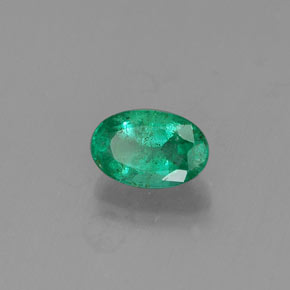 Esmeralda verde natural de 0,49 ct, corte óvalo, SI