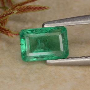 Esmeralda verde natural de 0,70 ct, corte esmeralda, SI-I1