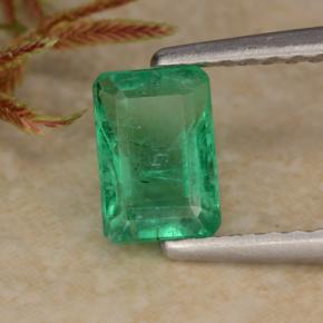 Esmeralda verde natural de 0,70 ct, corte esmeralda, SI-I1