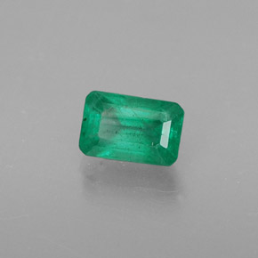 Esmeralda verde natural de 0,54 ct, corte esmeralda, SI-I1