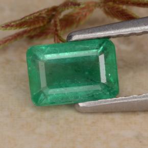 Esmeralda verde natural de 0,69 ct, corte esmeralda, SI-I1
