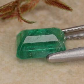 Esmeralda verde natural de 0,69 ct, corte esmeralda, SI-I1