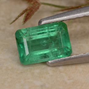 Esmeralda verde natural de 0,63 ct, corte esmeralda, SI-I1