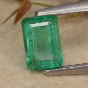 Esmeralda verde natural de 0,63 ct, corte esmeralda, SI-I1