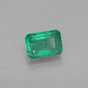 Esmeralda verde natural de 0,55 ct, corte esmeralda, SI-I1