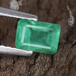 Esmeralda verde natural de 0,68 ct, corte esmeralda, SI-I1