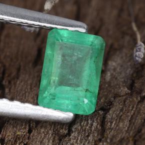 Esmeralda verde natural de 0,68 ct, corte esmeralda, SI-I1