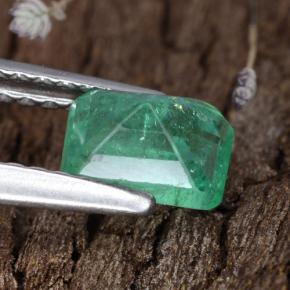 Esmeralda verde natural de 0,68 ct, corte esmeralda, SI-I1
