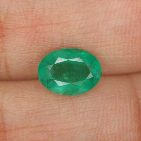 Esmeralda verde natural de 1,07 ct, corte óvalo, SI-I1
