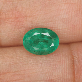 Esmeralda verde natural de 1,11 ct, corte óvalo, SI-I1