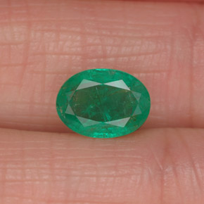 Esmeralda verde natural de 1,13 ct, corte óvalo, I1