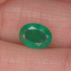 Esmeralda verde natural de 1,25 ct, corte óvalo, I1