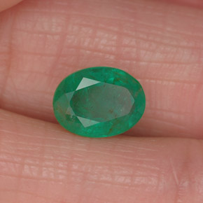 Esmeralda verde natural de 1,25 ct, corte óvalo, I1