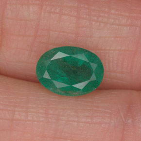 Esmeralda verde natural de 1,27 ct, corte óvalo, I1
