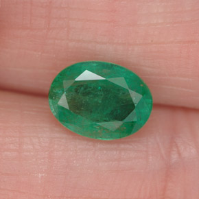 Esmeralda verde natural de 1,26 ct, corte óvalo, I1