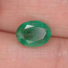 Esmeralda verde natural de 1,26 ct, corte óvalo, I1