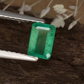 Esmeralda verde natural de 0,59 ct, corte esmeralda, SI-I1